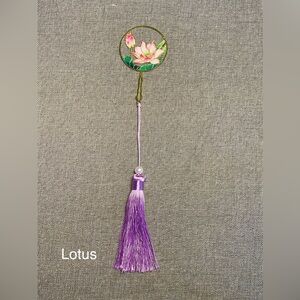 Purple Lotus Bookmark or Hanging Decor